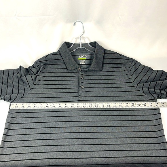 IZOD Perform Xtreme Function Golf Cool FX Polo Golf Shirt Black/Gray Size XL - Picture 9 of 14